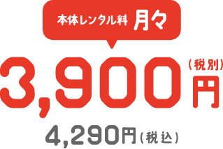 サーバー代 月々4,290円（税込）