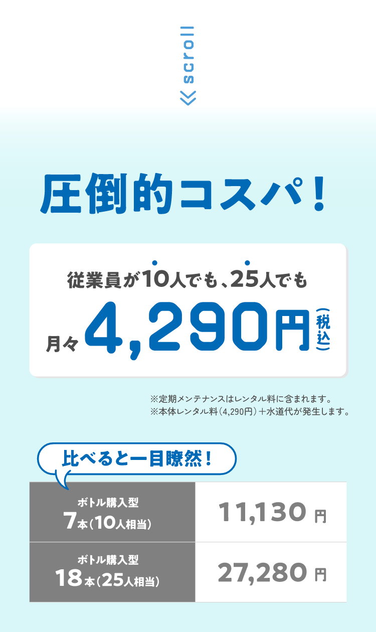 アクシスウォーターは月額定額料金